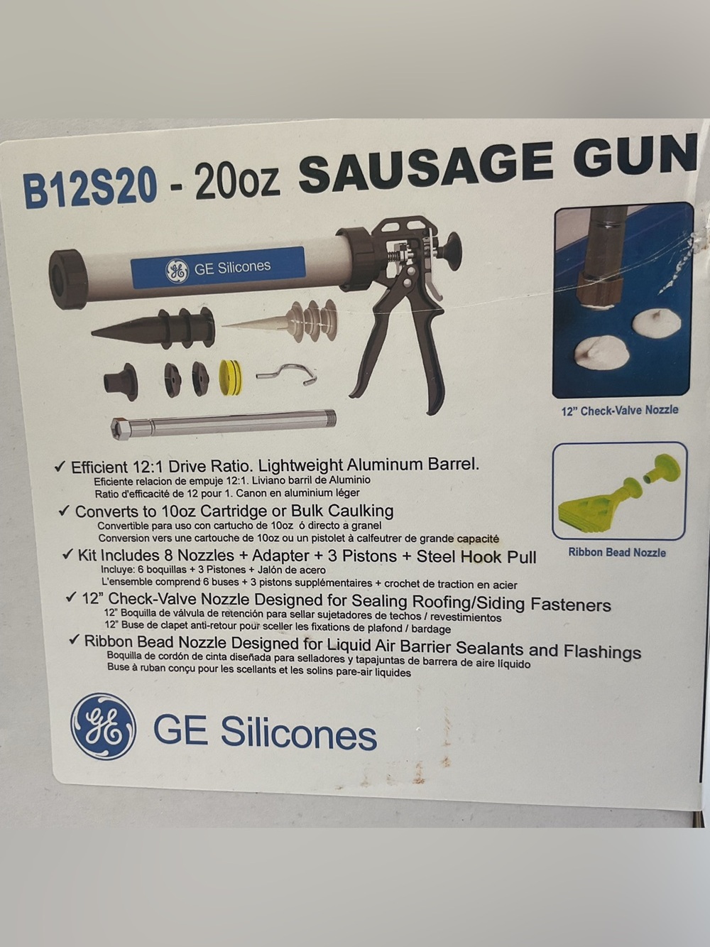 B12S20 Sausage Gun - White/Black